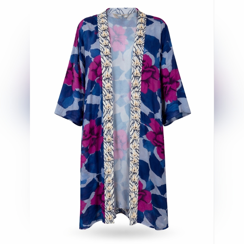 NWT Soft Surroundings Embellished Nautical Duster Coverup | OS Fits Upto 2X - Picture 2 of 15